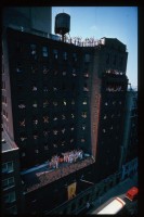 Шрила Прабхупада и преданные. Здание храма в Нью-Йорке, 1976 г.  